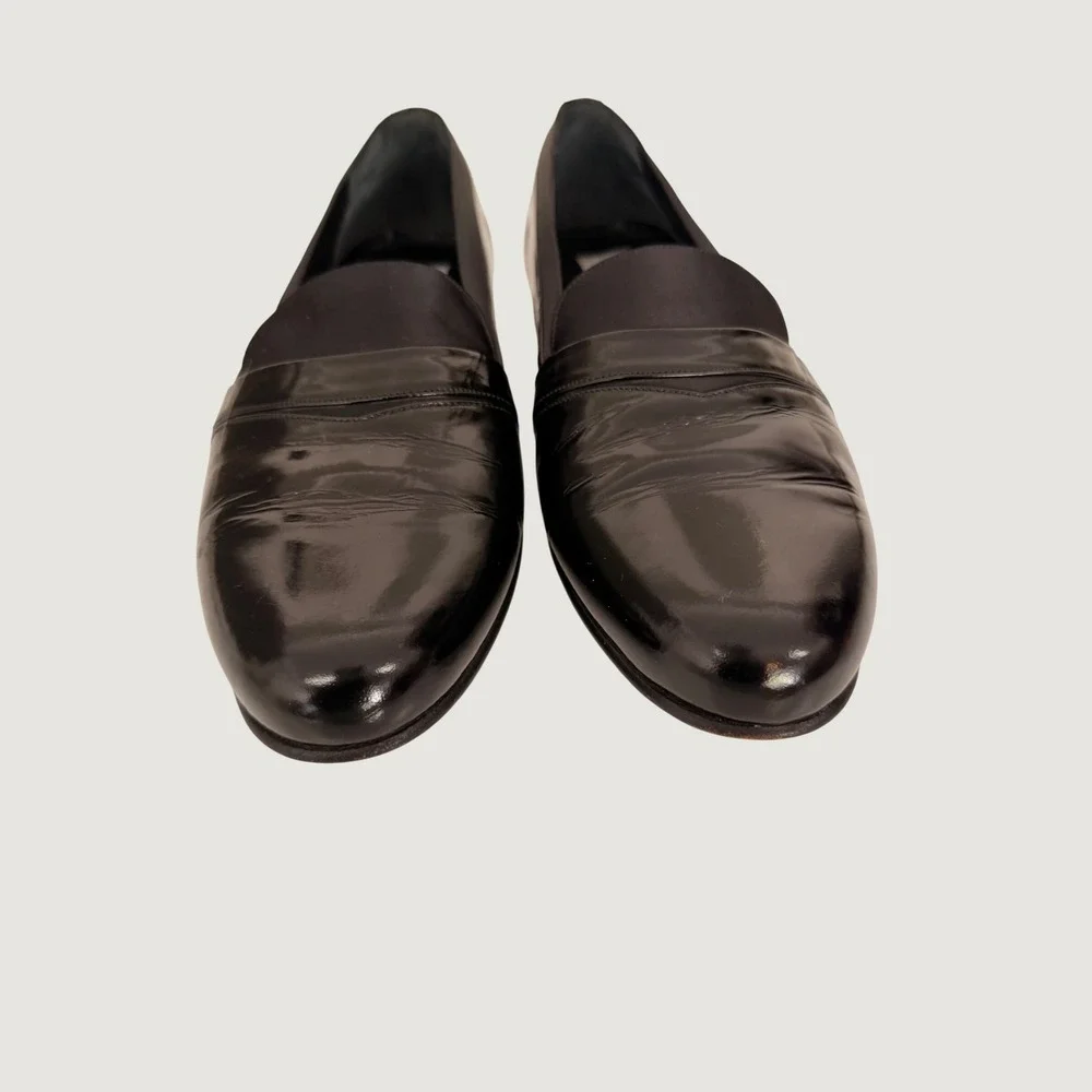 Mezlan Mens Black Patent Leather Loafers Dress Shoes Handcrafted Spain Size 9.5M